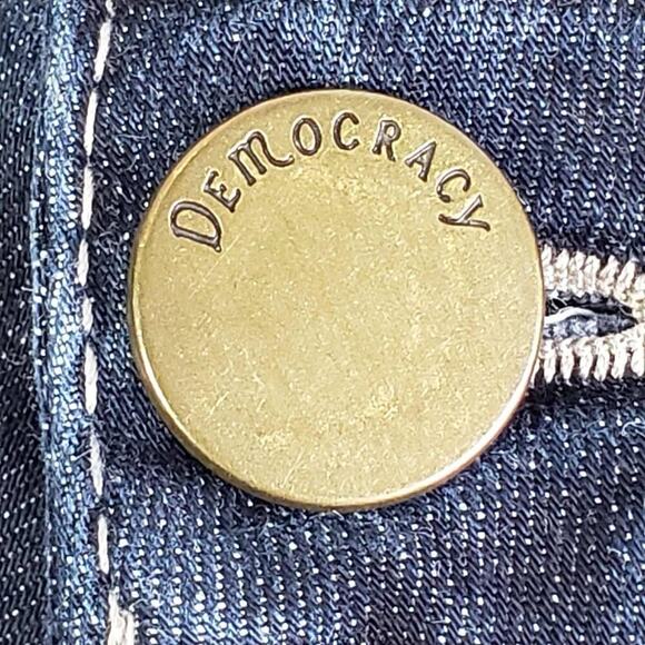 Democracy Jeans Women's Size 16 Blue Dark Wash Skinny Leg High Rise 5-Pocket - Picture 5 of 10